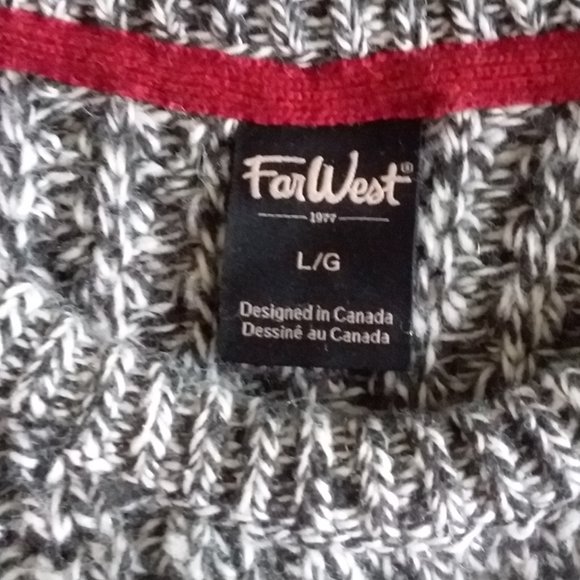 Far West chunky black/grey wool blend sweater - Picture 4 of 7